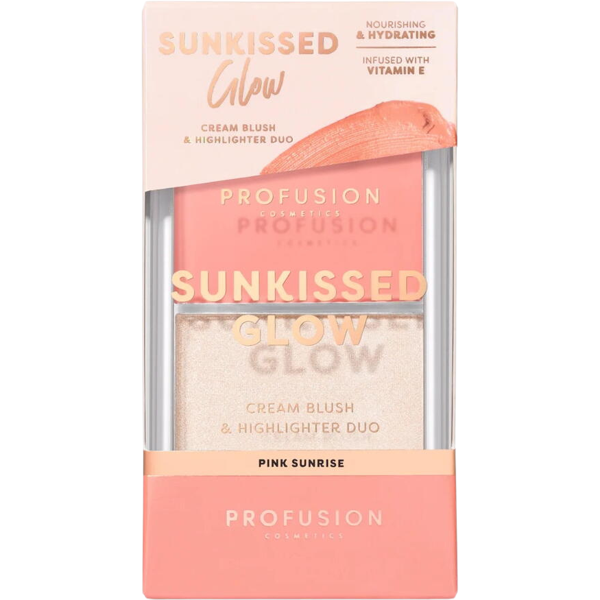 Paleta Duo Blush Cremos + Iluminator Stralucitor Sunkissed Glow Nuanta Pink Sunrise