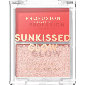 Paleta Duo Blush Cremos + Iluminator Stralucitor Sunkissed Glow Nuanta Coral Heatwave