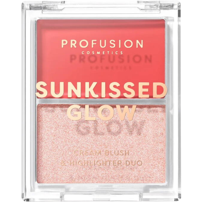 Paleta Duo Blush Cremos + Iluminator Stralucitor Sunkissed Glow Nuanta Coral Heatwave