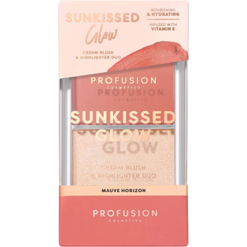 Paleta Duo Blush Cremos + Iluminator Stralucitor Sunkissed Glow Nuanta Mauve Horizon