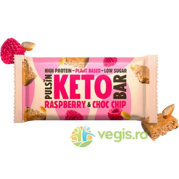 Baton Proteic Keto cu Ciocolata si Zmeura 50g