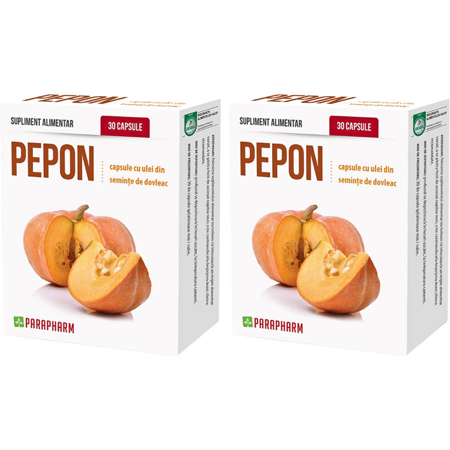 Pachet Pepon - Capsule cu Ulei de Dovleac 30cps moi + 30cps moi