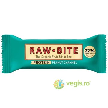 Baton Proteic 22% cu Arahide si Caramel fara Gluten si fara Zahar Ecologic/Bio 45g