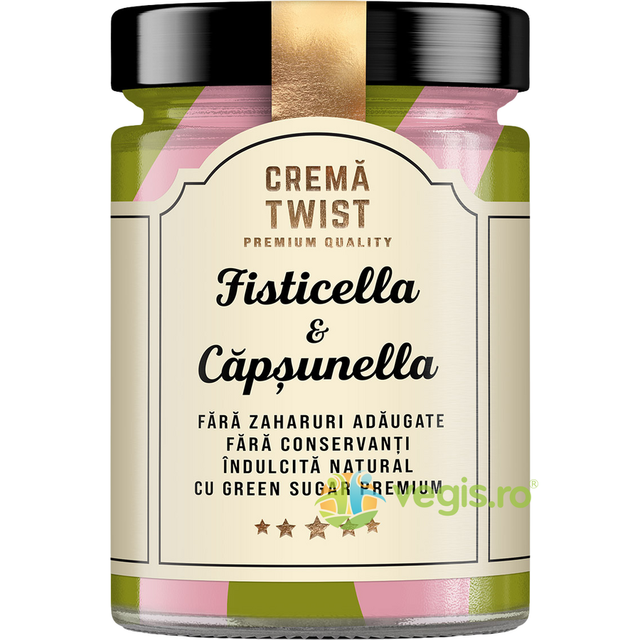 Crema Twist Fisticella si Capsunella fara Zahar Adaugat Secretele Ramonei 350g