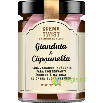Crema Twist Gianduia si Capsunella fara Zahar Adaugat Secretele Ramonei 350g