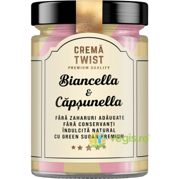 Cremea Twist Biancella si Capsunella fara Zahar Adaugat Secretele Ramonei 350g
