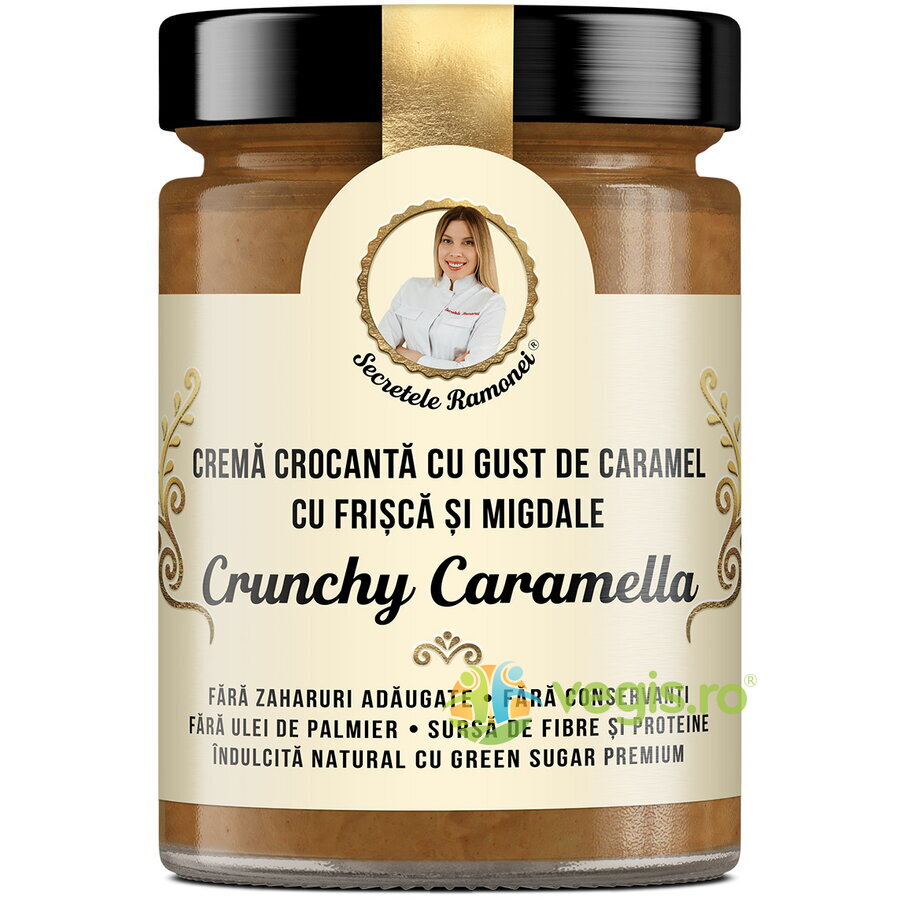 Crunchy Caramella Crema Crocanta cu Gust de Caramel cu Frisca si Migdale Secretele Ramonei 350g