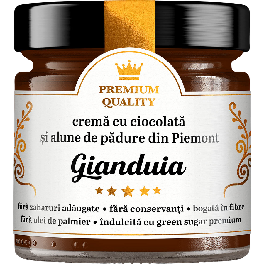 Gianduia Crema cu Ciocolata si Alune de Padure din Piemont Secretele Ramonei 250g