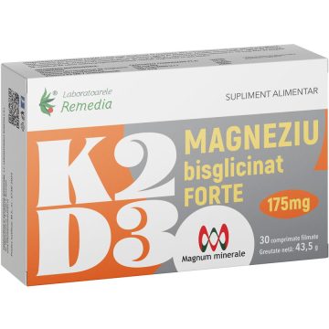 K2+D3+Magneziu Bisglicinat Forte 175mg   30cpr