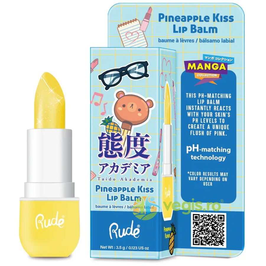 Balsam de Buze cu pH-Reactiv cu Aroma de Ananas Pineapple Kiss 3.5g