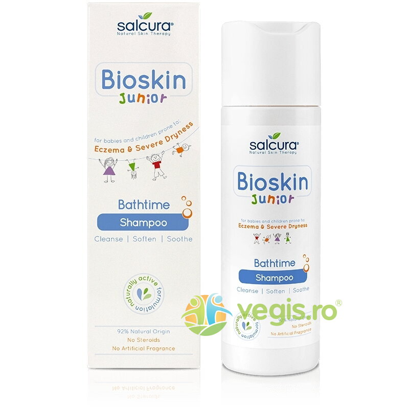 Sampon Bioskin Junior pentru Bebelusi si Copii, Scalp Uscat cu Eczeme si Coji 200ml