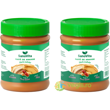 Pachet Pasta de Arahide Cremoasa fara Zahar 375g + 375g