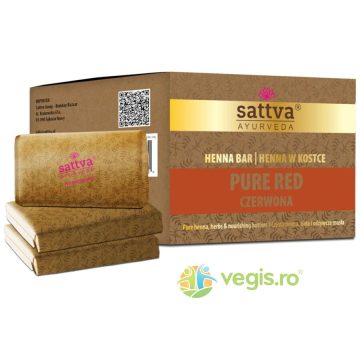 Vopsea de Par Henna Rosu Pur cu Unt de Shea si Uleiuri Esentiale 3 x 80g