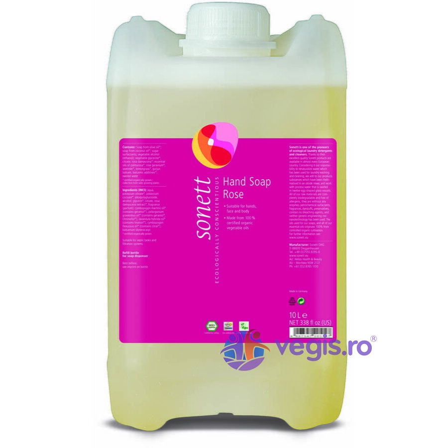 Sapun Lichid si Gel de Dus cu Trandafiri Bio 10L