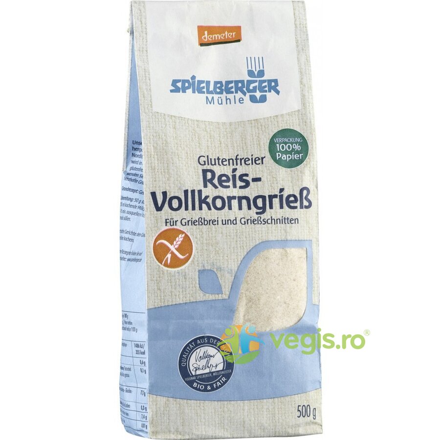 Gris din Orez fara Gluten Ecologic/Bio 500g