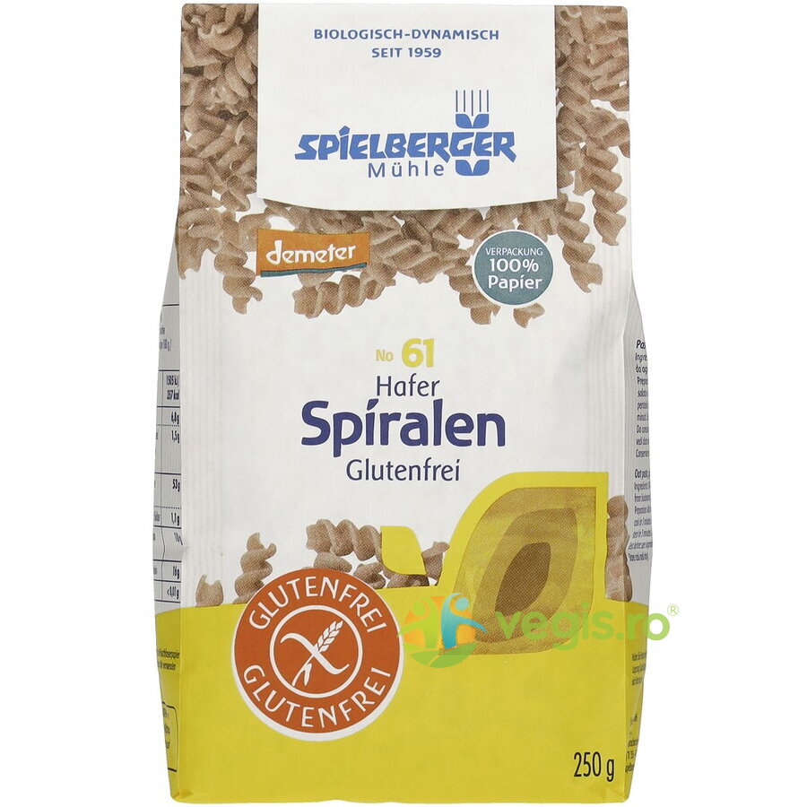 Paste Spirelli din Ovaz fara Gluten Ecologice/Bio 250g