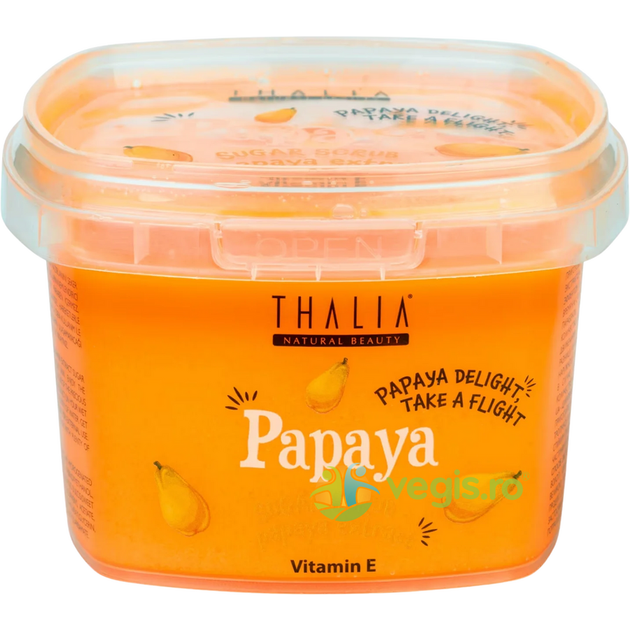 Scrub pentru Corp pe Baza de Zahar cu Extract de Papaya + Vitamina E Papaya Delight Take a Flight 300g