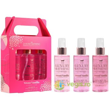 Set Cadou Tempting Trio Spray Parfumat pentru Par si Corp Sweet Vanilla, Almond Glaze 3 x 100ml
