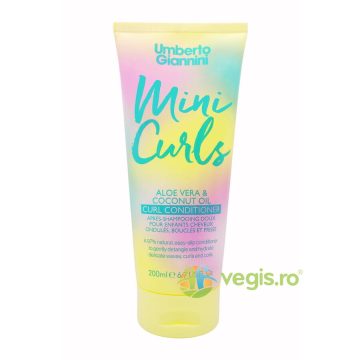Balsam Delicat pentru Parul Ondulat, Cret sau Foarte Cret pentru Copii cu Aloe Vera si Ulei de Cocos Mini Curls 200ml
