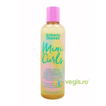 Sampon Delicat pentru Parul Ondulat, Cret sau Foarte Cret pentru Copii cu Aloe Vera si Ulei de Cocos Mini Curls 250ml