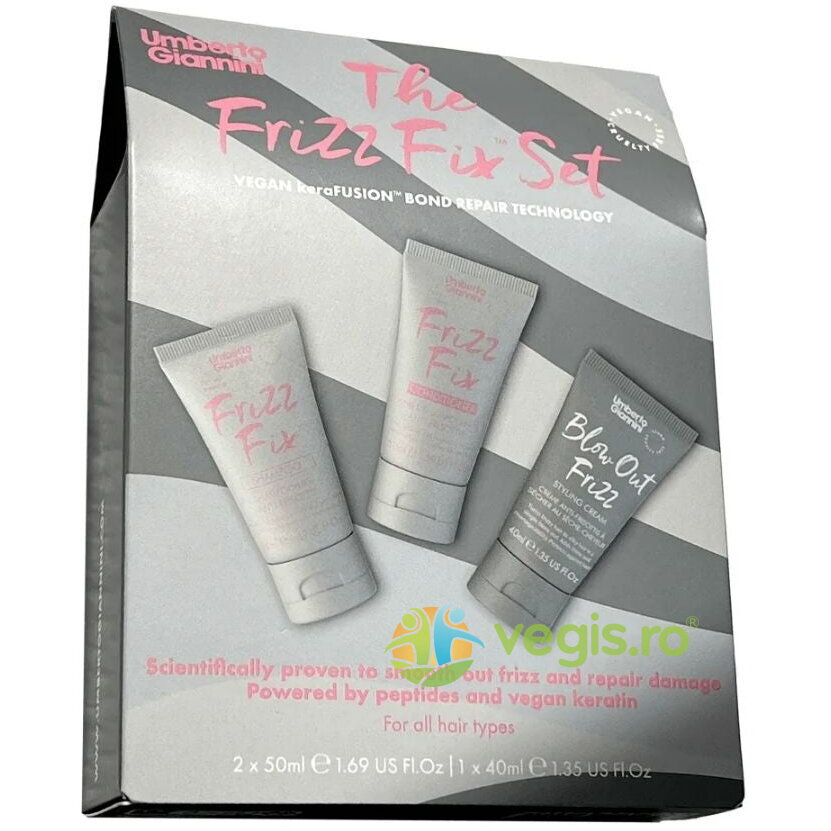 Set pentru Par cu Efect Antistatic Travel Size The Frizz Fix 50ml+50ml+40ml