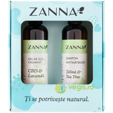 Pachet Cadou Sampon Antimatreata cu Extract Telina si Tea Tree 250ml + Gel de Dus Calmant cu CBD si Lavanda 250ml
