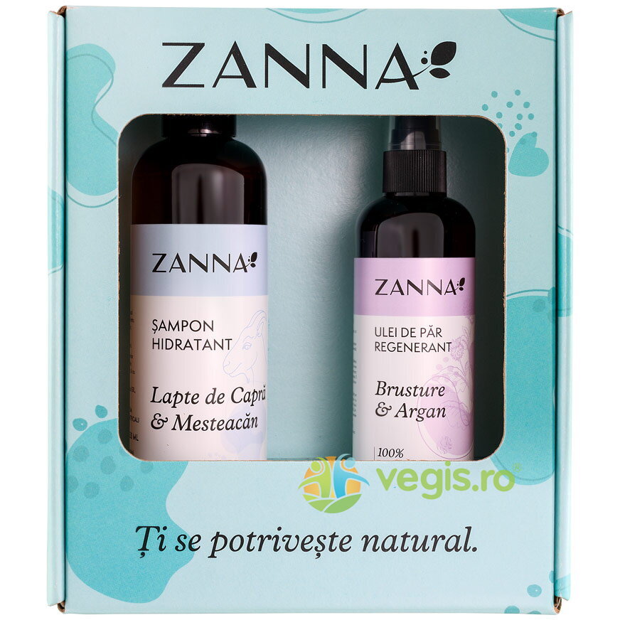Pachet Cadou Sampon Hidratant cu Lapte de Capra si Mesteacan 250ml + Ulei de Par Regenerant cu Brusture si Argan 150ml