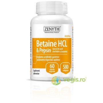 Betaine HCL & Pepsin 580mg 60cps
