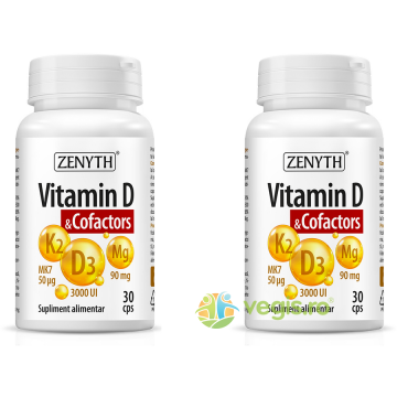 Pachet Vitamina D3 & Cofactors 30cps+30cps