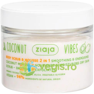 Scrub si Mousse de Corp 2in1 pentru Netezire si Exfoliere Coconut Vibes  270ml