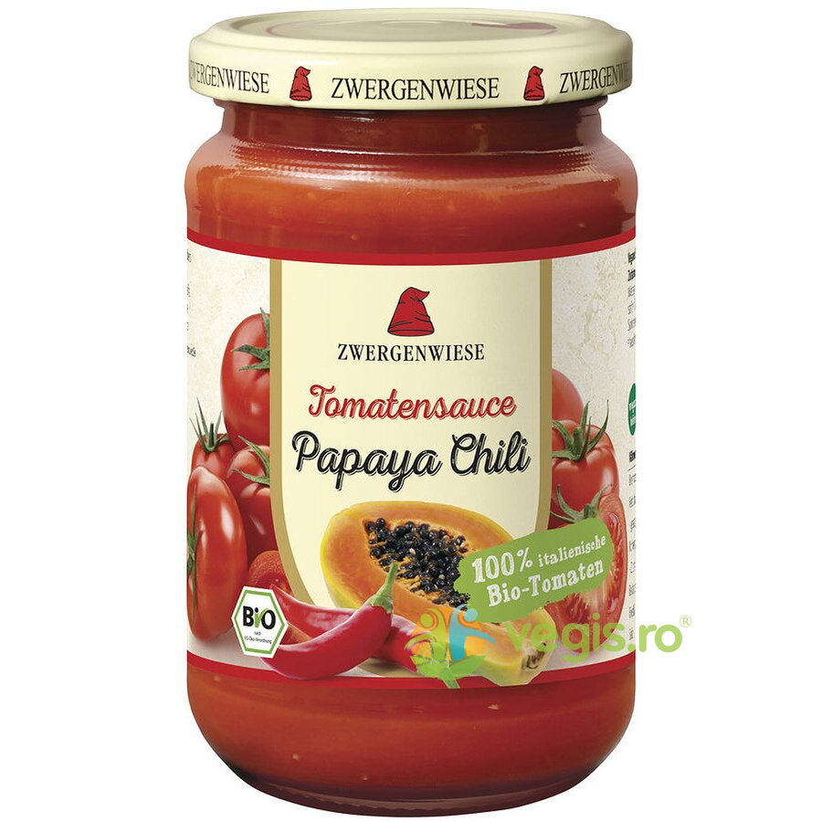 Sos de Rosii Papaya-Chili fara Gluten Ecologic/Bio 340ml