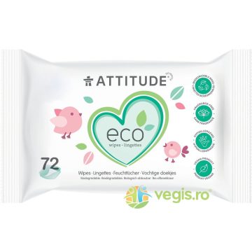 Servetele Umede pentru Bebelusi fara Parfum 100% biodegradabile 72buc