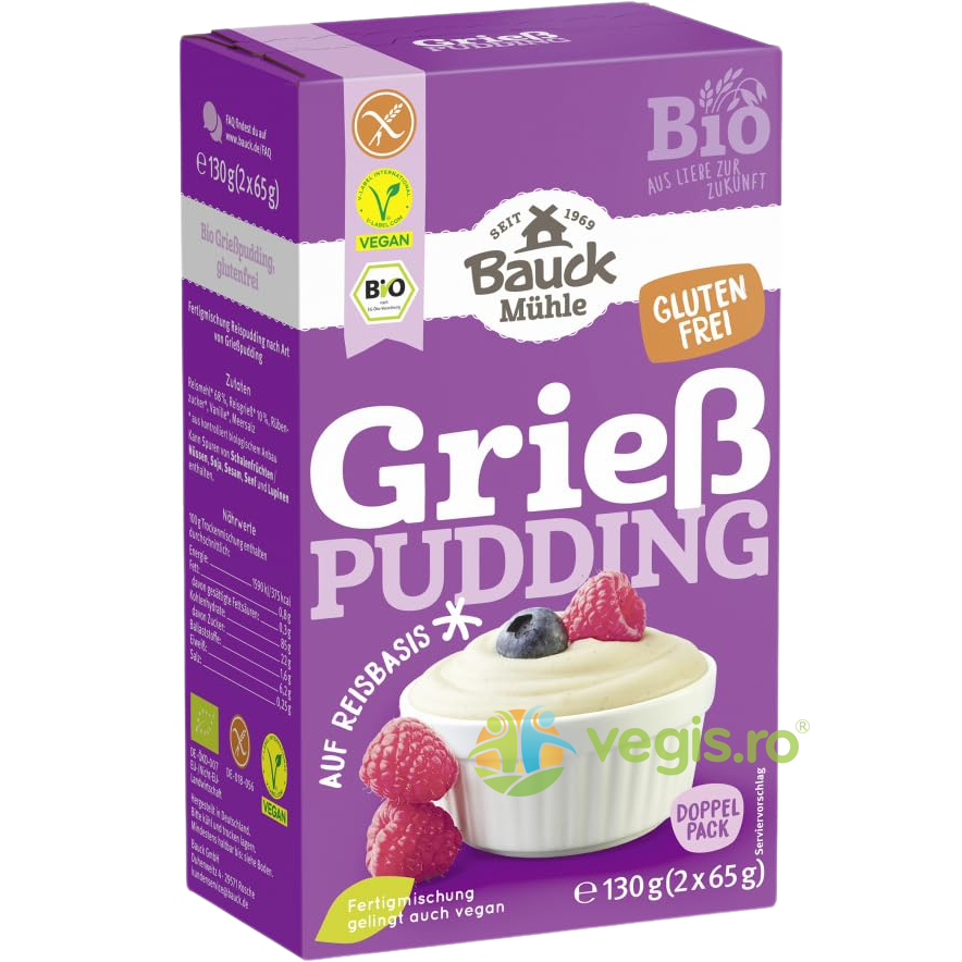 Budinca de Gris Fara Gluten Ecologica/Bio 130g (2 x 65g)