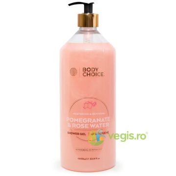 Gel de Dus Aromatic si Senzual cu Parfum de Rodie si Apa de Trandafir 1L