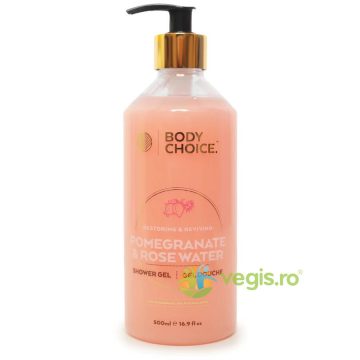 Gel de Dus Aromatic si Senzual cu Parfum de Rodie si Apa de Trandafir 500ml