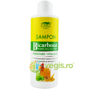 Sampon Bicarbonat pentru Hidratare si Vitalizare cu Bio-Lipide, Miere, Aloe si Vitamina F 200ml