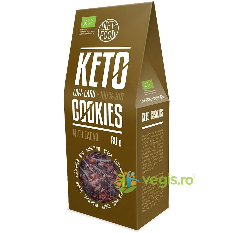 Fursecuri Keto Raw cu Cacao Ecologice/Bio 80g