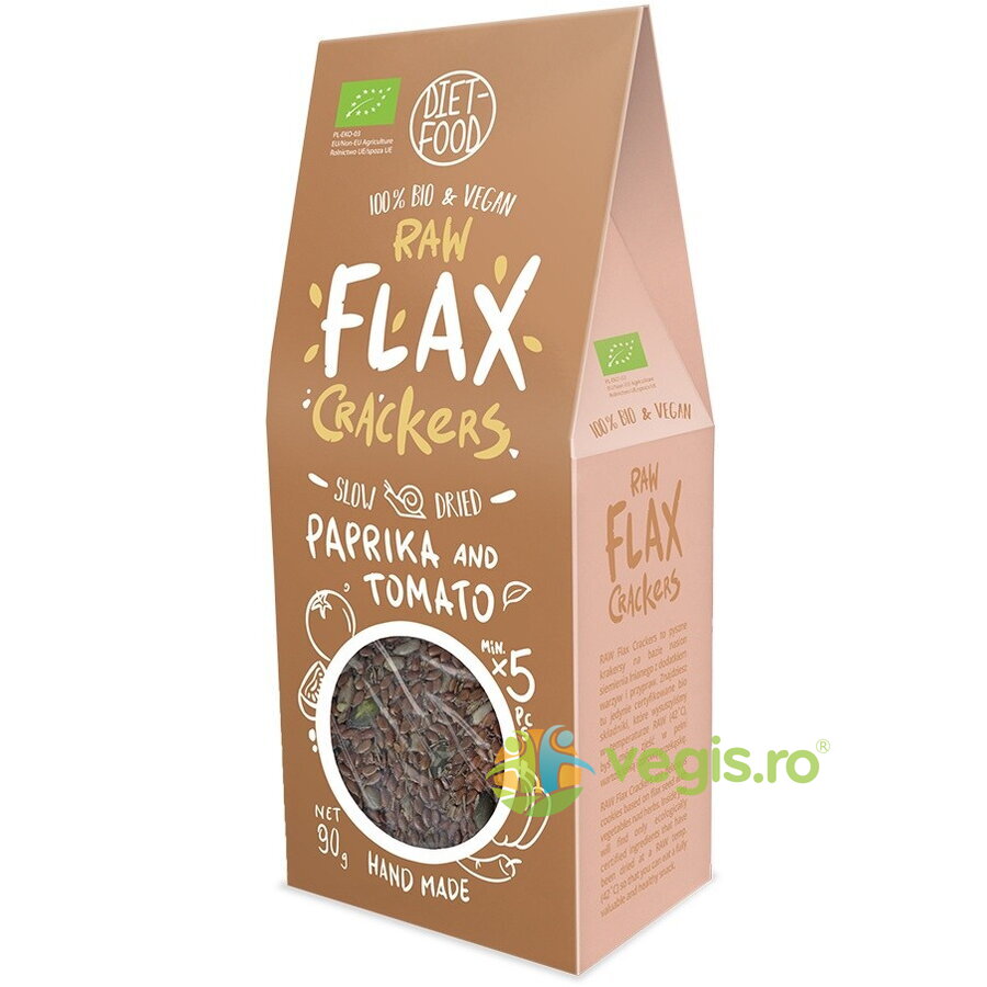 Fursecuri din In cu Rosii si Paprika Raw Ecologice/Bio 90g