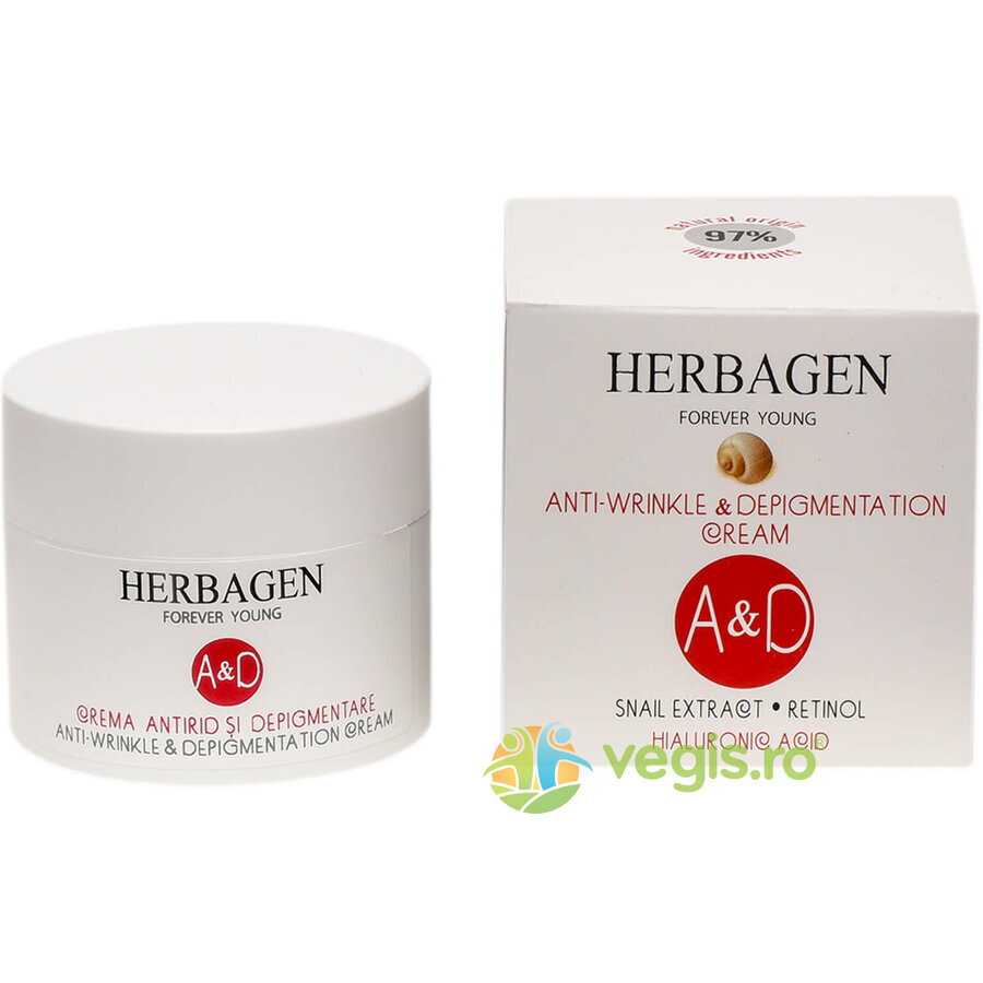 Crema Antirid si Depigmentare cu Extract de Melc A&D 50ml