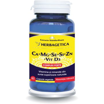 Complex Forte (Ca+Mg+Se+Si+Zn) Cu Vitamina D3 60cps
