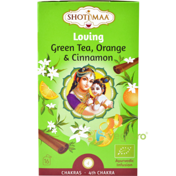 Ceai Verde cu Portocala si Scortisoara Loving Chakras Ecologic/Bio 16dz