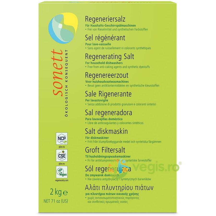 Sare Regeneranta pentru Masina de Spalat Vase Ecologica/Bio 2kg