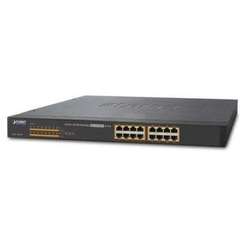 Switch cu 16 porturi PoE Planet GSW-1600HP, buget total PoE 220W, fara management