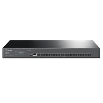 Switch cu 16 porturi SFP+ Gigabit TP-Link TL-SX3016F, 1 port RJ45, 320 Gbps, 238.09 Mpps, 32.000 MAC, Omada SDN, cu management
