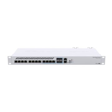 Switch cu 8 porturi Gigabit MikroTik CRS312-4C+8XG-RM, 4 porturi Combo 10G/SFP+, 1 port consola RJ45, cu management