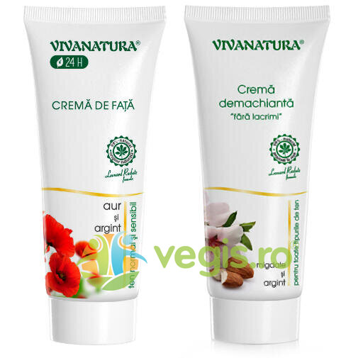 Pachet Crema de Fata cu Aur si Argint 75ml + Crema Demachianta 75ml